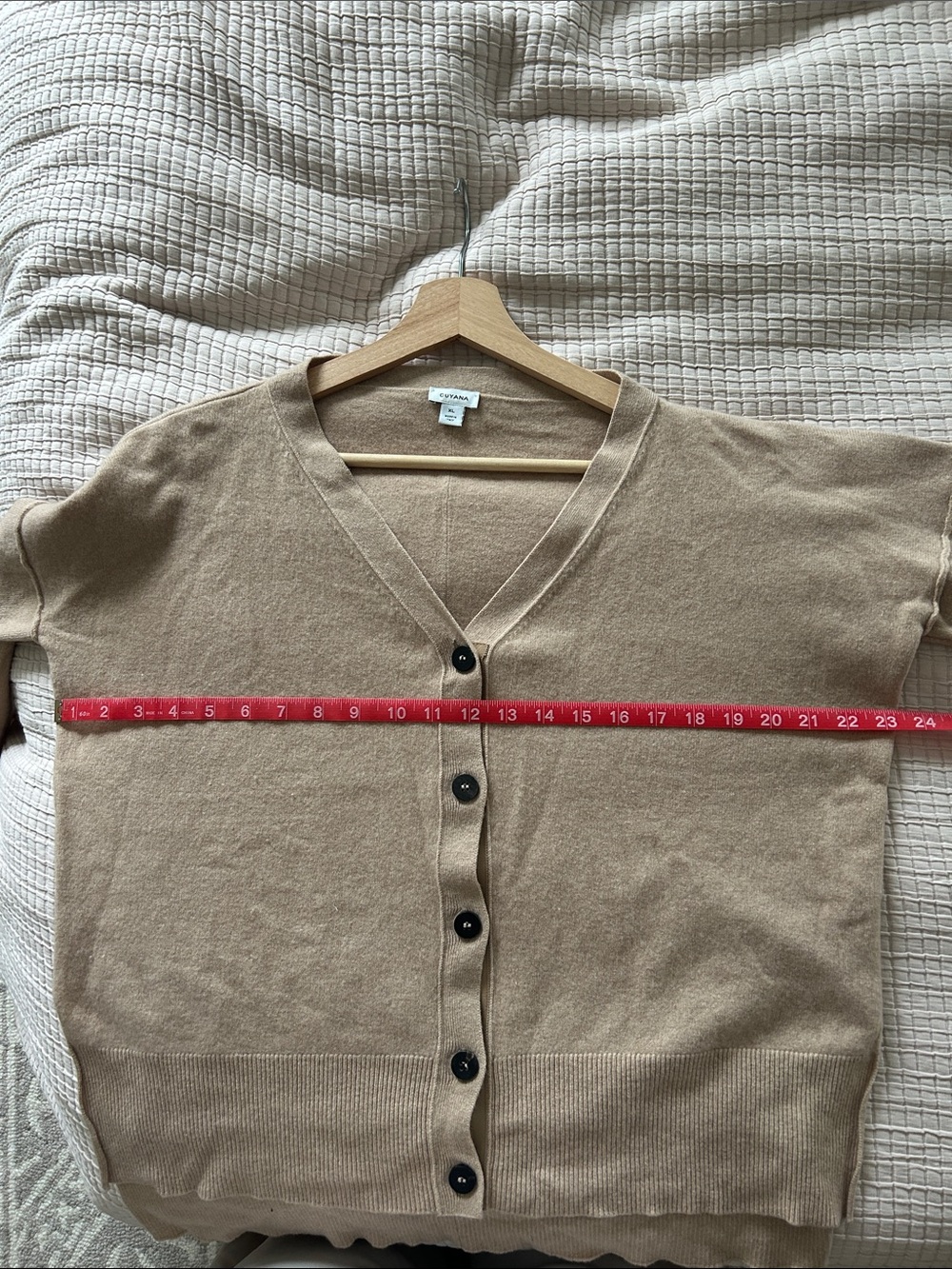 Cuyana Camel V-Neck Button Cardigan - Picture 7 of 7